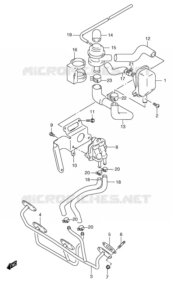 FUEL EVAP SYSTEM (GSF1200SAV/SAW/SAX/SAY E18) Suzuki MOTO 1200 BANDIT 2000  GSF1200SY(E2)