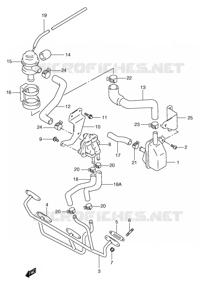 FUEL EVAP SYSTEM (GSF1200W/X/Y E18) Suzuki MOTO 1200 BANDIT 1998  GSF1200W(E2)