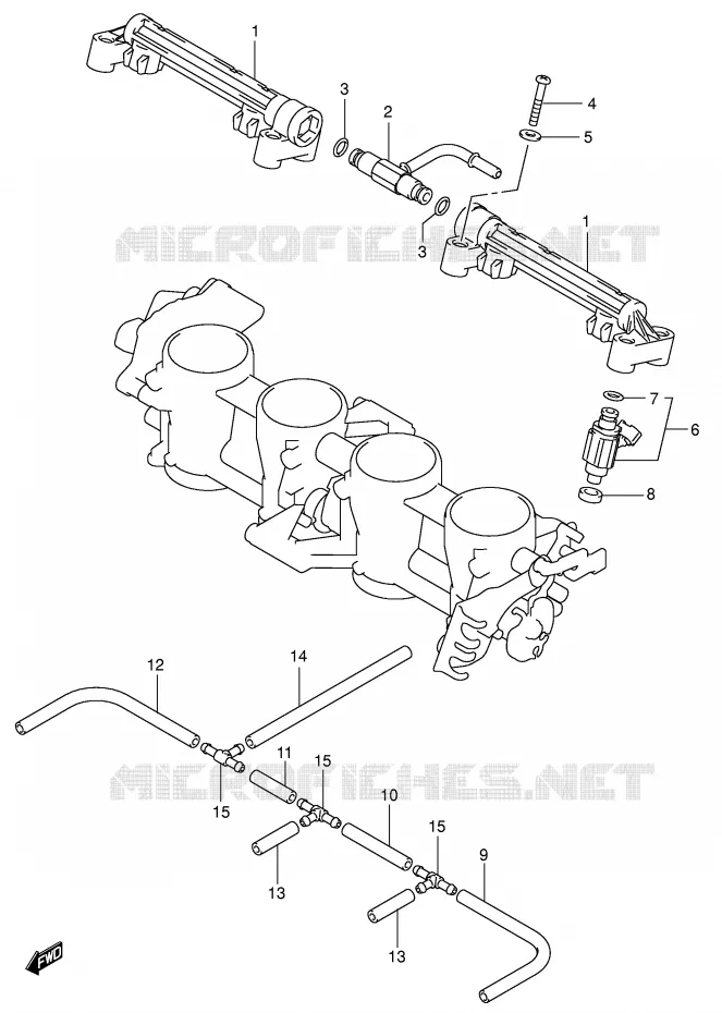 GASKLEPHUIS SLANG / JOINT Suzuki MOTO 600 GSX-R 2005  GSX-R600U3XK5(E2)
