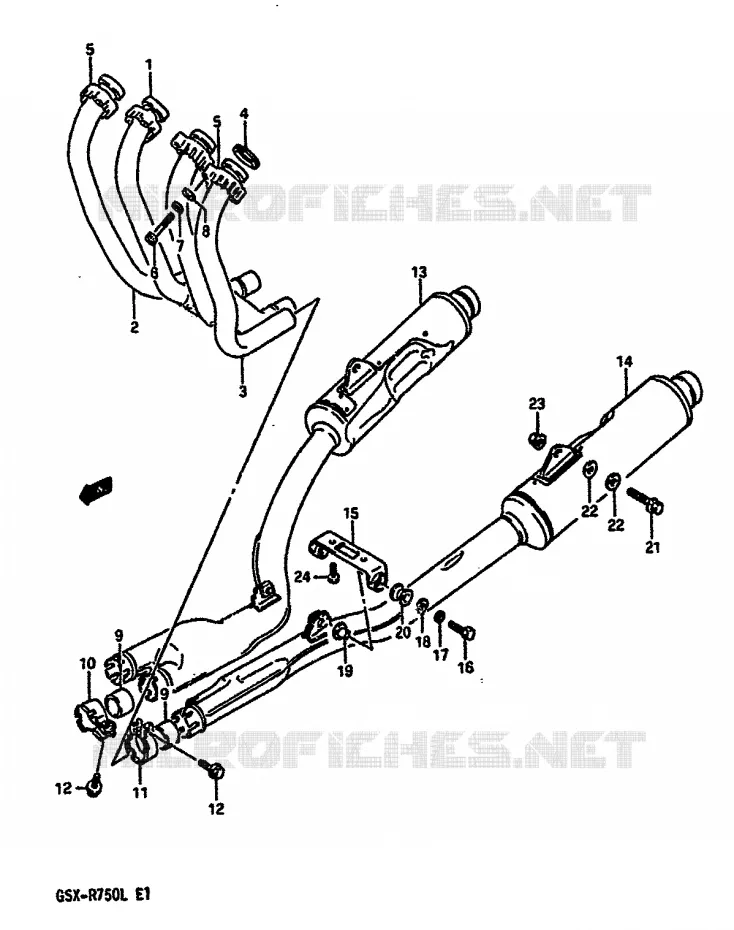 GELUIDDEMPER (MODELE K) Suzuki MOTO 750 GSX-R 1990  GSX-R750L(J/K/L)