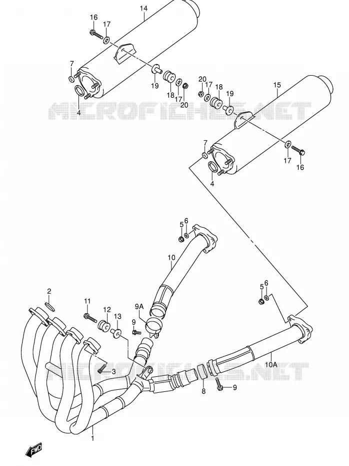 GELUIDDEMPER (MODELE K2/K3) Suzuki MOTO 1300 HAYABUSA 2003  GSX1300RZK3(E2)
