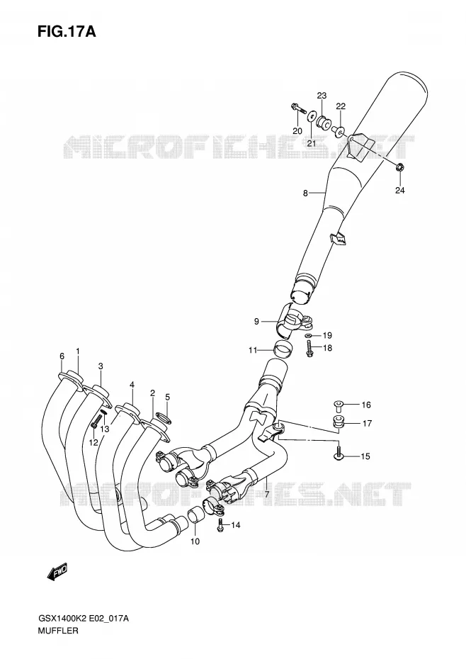GELUIDDEMPER (MODELE K5) Suzuki MOTO 1400 GSX 2003  GSX1400K3(E2)