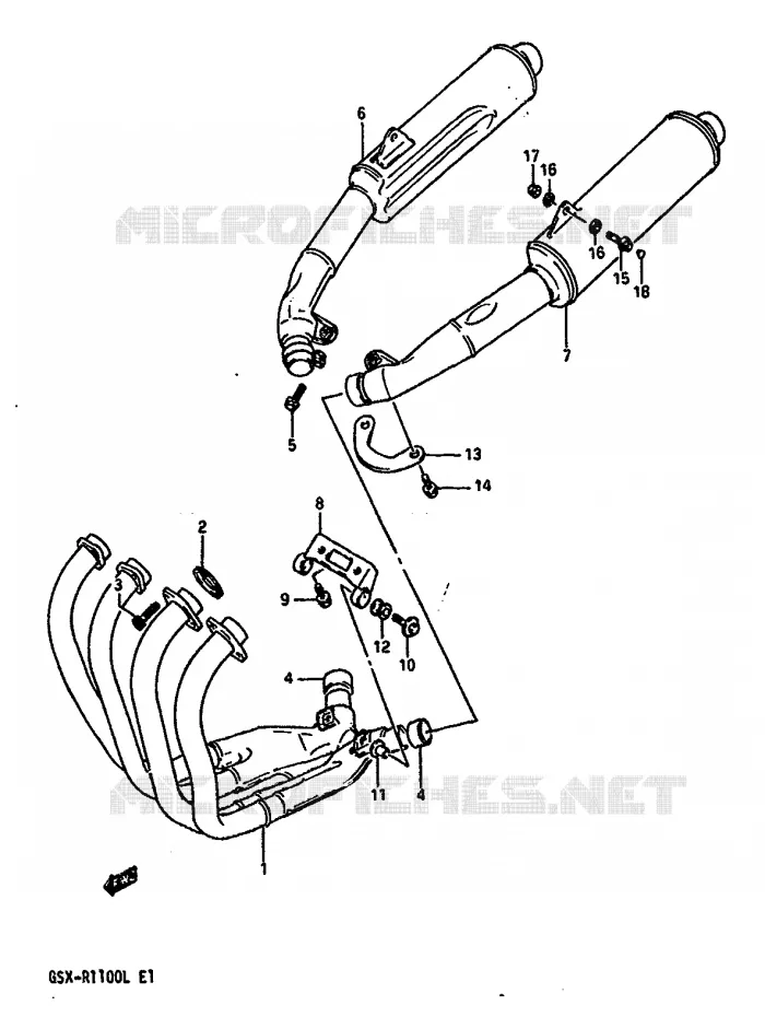 GELUIDDEMPER Suzuki MOTO 1100 GSX-R 1989  GSX-R1100K(K/L)