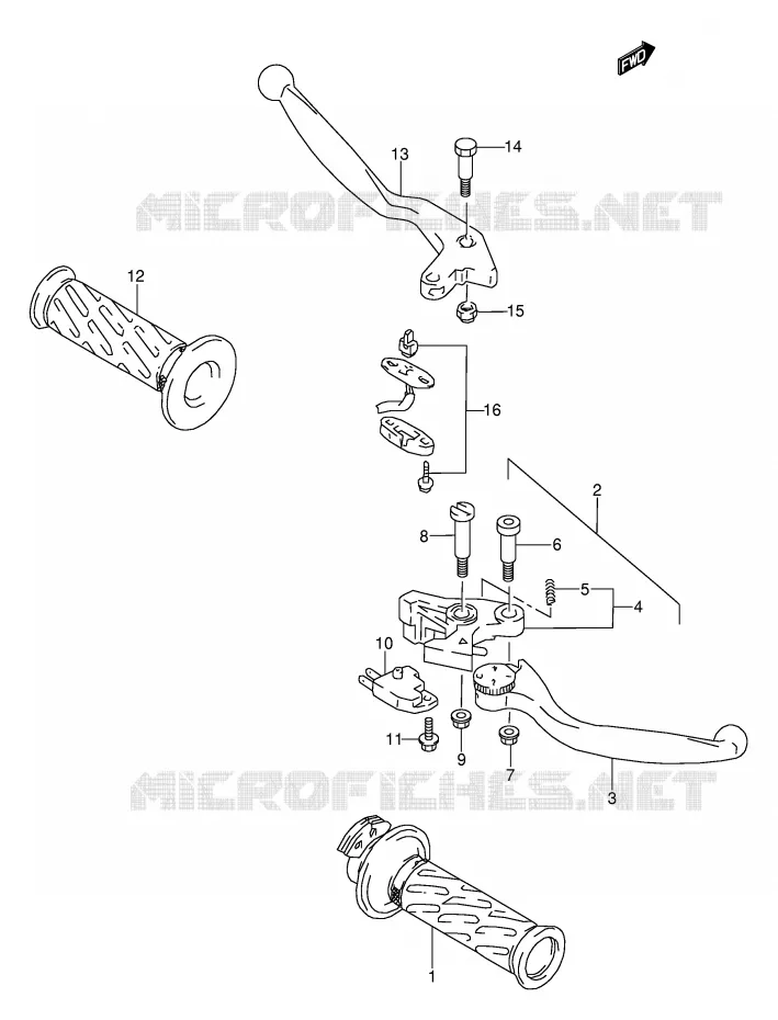 HANDGRIPS - LEVERS Suzuki MOTO 1100 GSX-R 1993  GSX-R1100WP(E28)