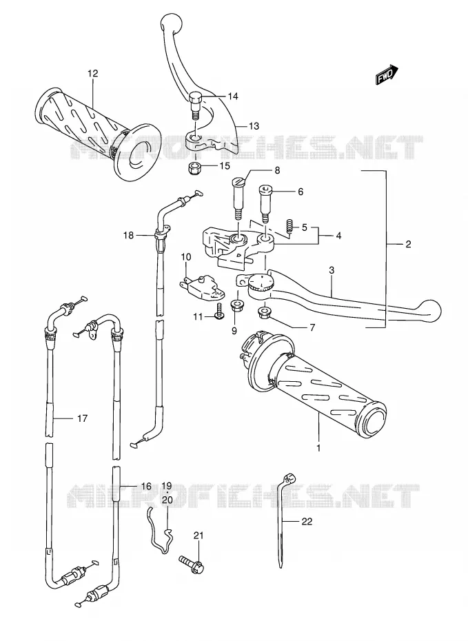HANDGRIPS - LEVERS Suzuki MOTO 1200 BANDIT 1996  GSF1200ST(E28)