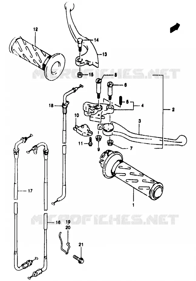 HANDGRIPS - LEVERS Suzuki MOTO 1200 BANDIT 1998  GSF1200W(T/V/W/X/Y)