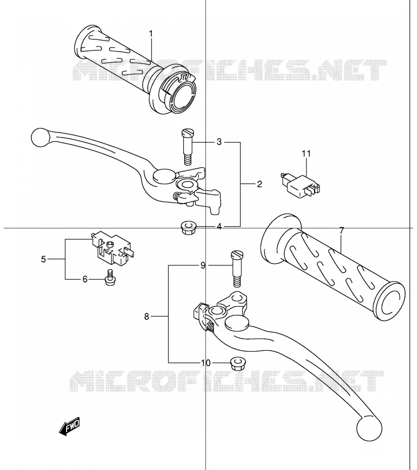 HANDGRIPS - LEVERS Suzuki MOTO 1200 BANDIT 2003  GSF1200K3(E2)