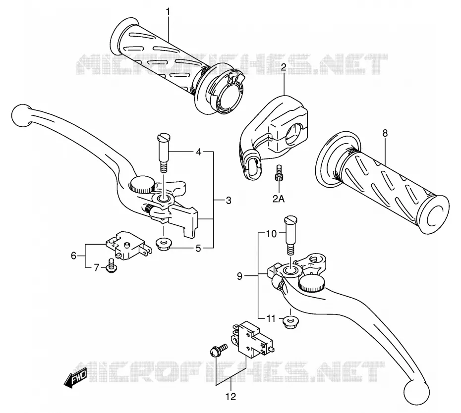 HANDGRIPS - LEVERS Suzuki MOTO 1400 GSX 2004  GSX1400K4(E2)