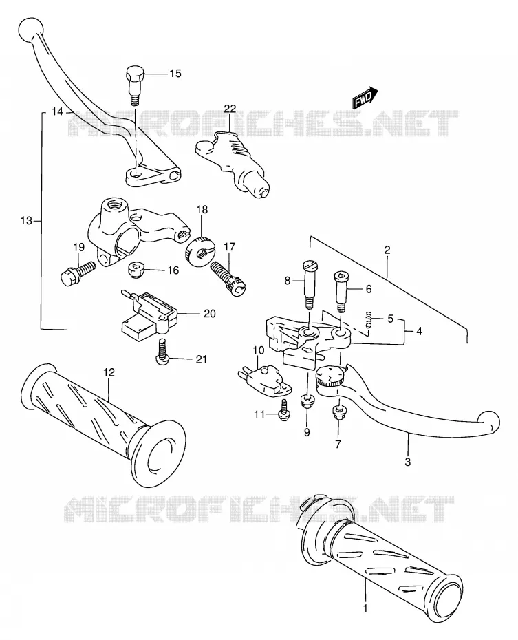 HANDGRIPS - LEVERS Suzuki MOTO 250 BANDIT 2000  GSF250VY(E24)