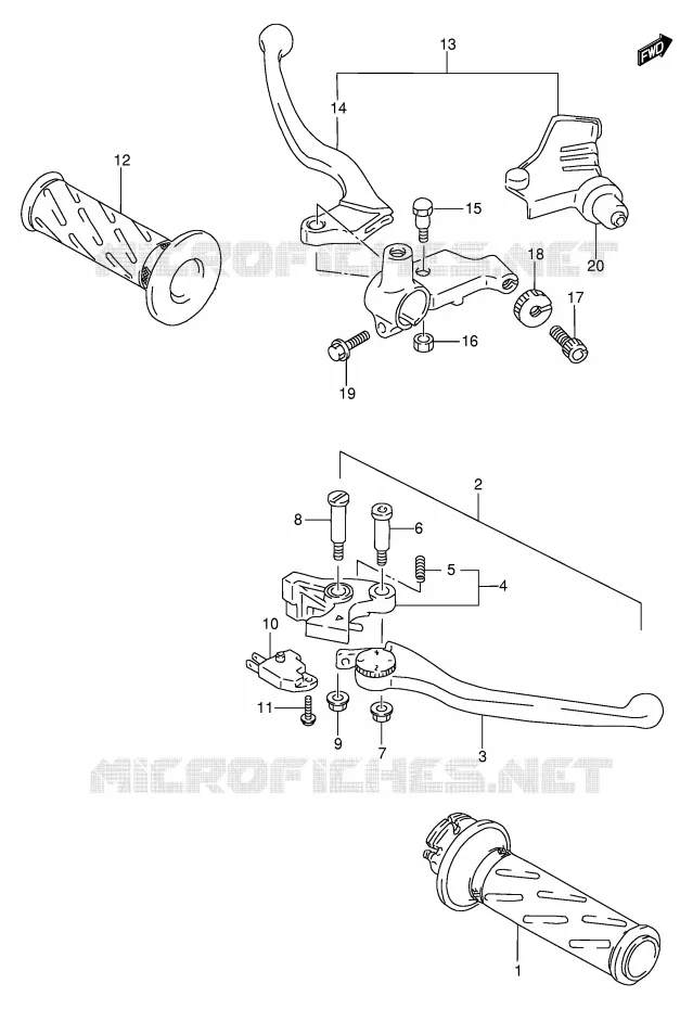 HANDGRIPS - LEVERS Suzuki MOTO 600 BANDIT 1999  GSF600SX(E2)