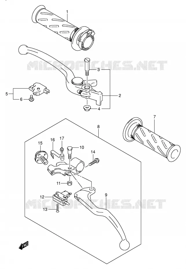 HANDGRIPS - LEVERS Suzuki MOTO 600 GSX-R 2002  GSX-R600K2(E2)