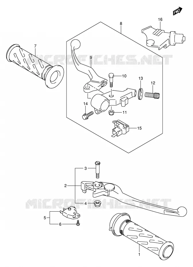 HANDGRIPS - LEVERS Suzuki MOTO 650 BANDIT 2005  GSF650AK5(E2)