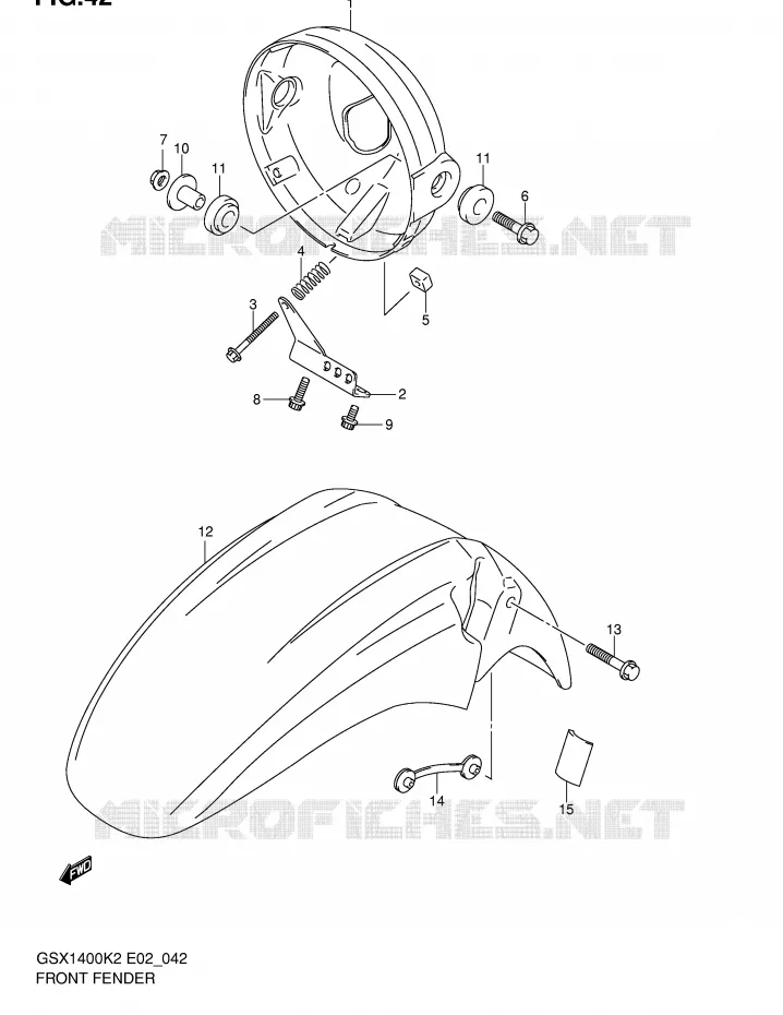 HEADLIGHT BOWL Suzuki MOTO 1400 GSX 2002  GSX1400U1K2(E2)