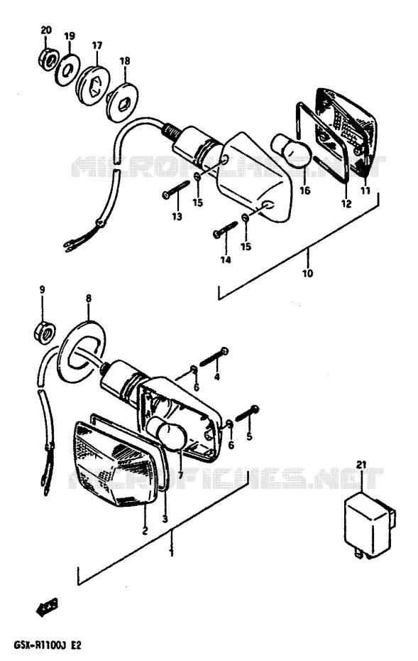 INDICATOREN (E1,E6,E24) Suzuki MOTO 1100 GSX-R 1987  GSX-R1100H(G/H/J)