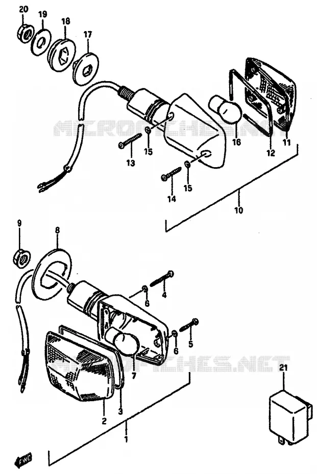 INDICATOREN (E1,E6,E24) Suzuki MOTO 750 GSX-R 1987  GSX-R750XH(F/G/H)