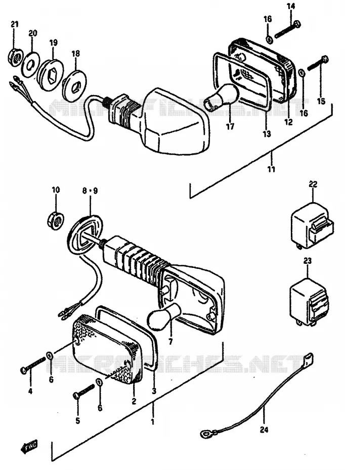INDICATOREN (E2,4,15,16,17,18,21,22,25,34,39,55) Suzuki MOTO 750 GSX-R 1985  GSX-R750F(F/G/H)