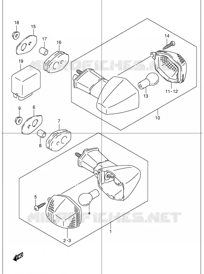 INDICATOREN (GSF1200K1/K2/K3/K4/ZK4/K5/ZK5) Suzuki MOTO 1200 BANDIT 2001  GSF1200K1(E2)