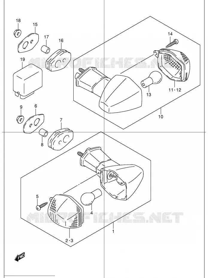 INDICATOREN (GSF1200SK1/SK2/SK3/SK4/K5/ZK5) Suzuki MOTO 1200 BANDIT 2004  GSF1200K4(E2)