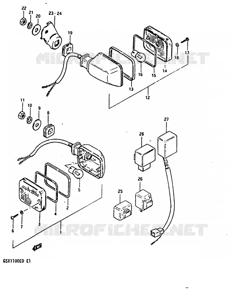 INDICATOREN (GSX1100Z/EZ/D/ED/XD/EXD) Suzuki MOTO 1100 GSX 1983  GSX1100D(Z/D)