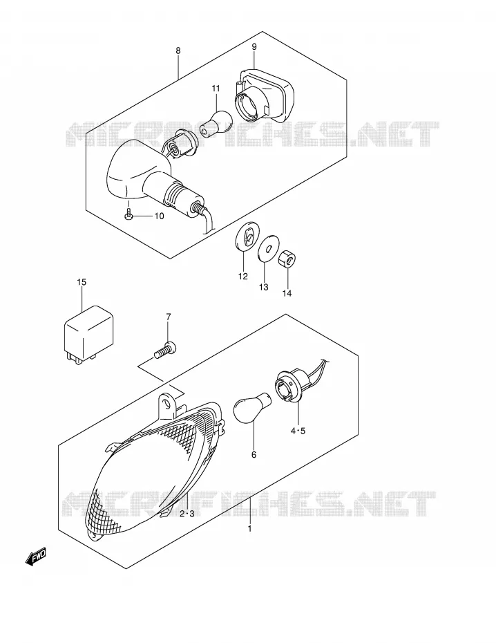 INDICATOREN (MODELE K4) Suzuki MOTO 1300 HAYABUSA 2007  GSX1300RU2ZK7(E2)