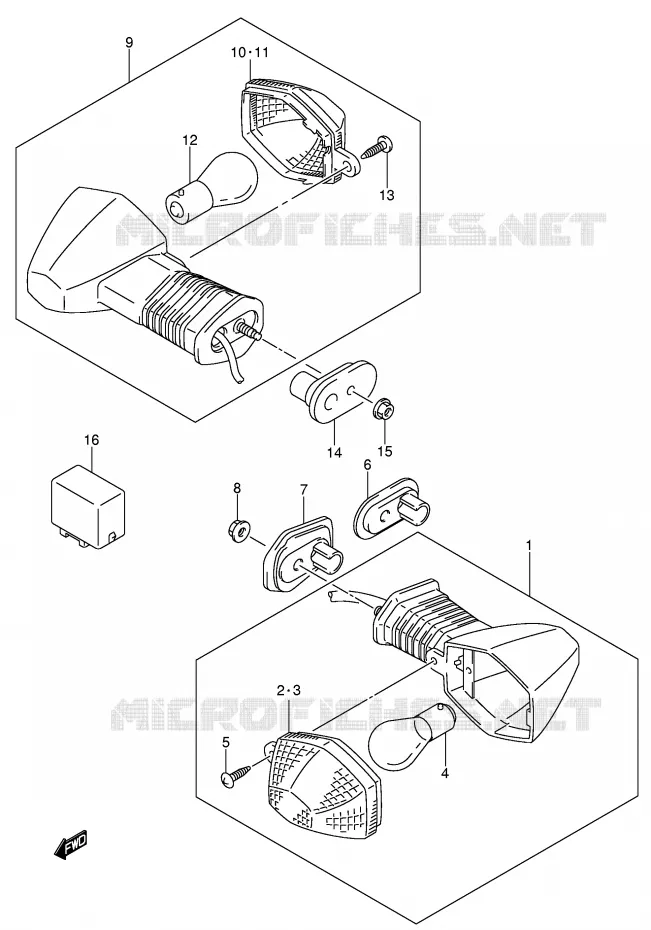 INDICATOREN (MODELE K5) Suzuki MOTO 650 BANDIT 2005  GSF650UK5(E2)