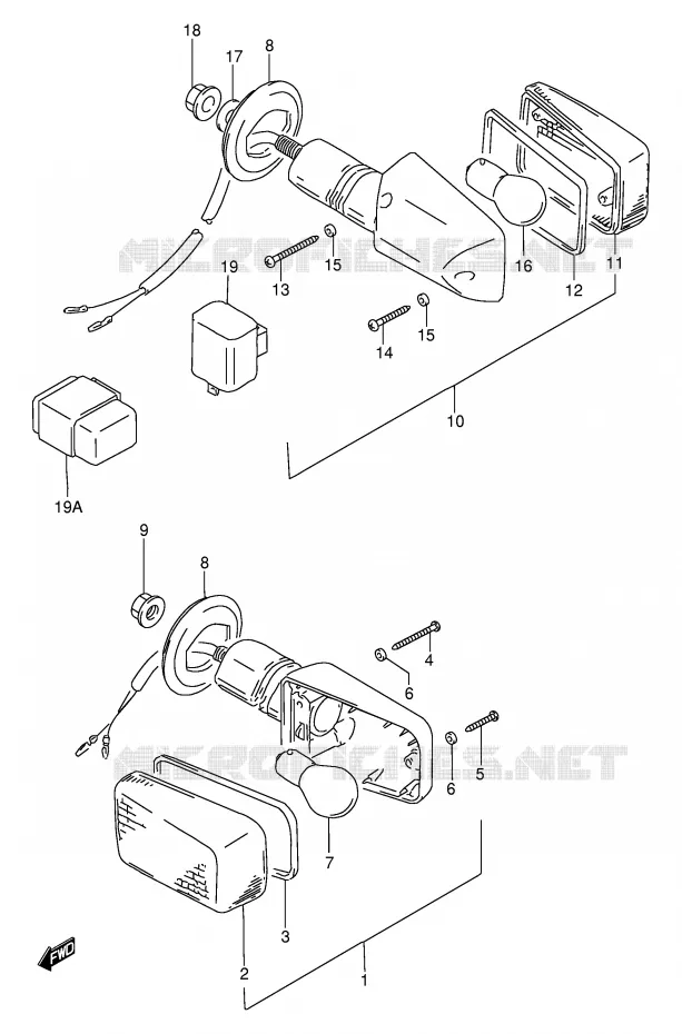 INDICATOREN (MODELE N/P/R/T/V) Suzuki MOTO 250 GSX 1992  GSX250FN(E24)