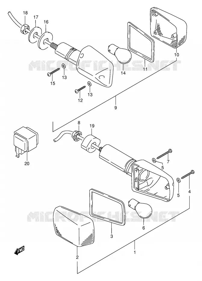 INDICATOREN (MODELE S) Suzuki MOTO 600 BANDIT 1996  GSF600SUT(E2)
