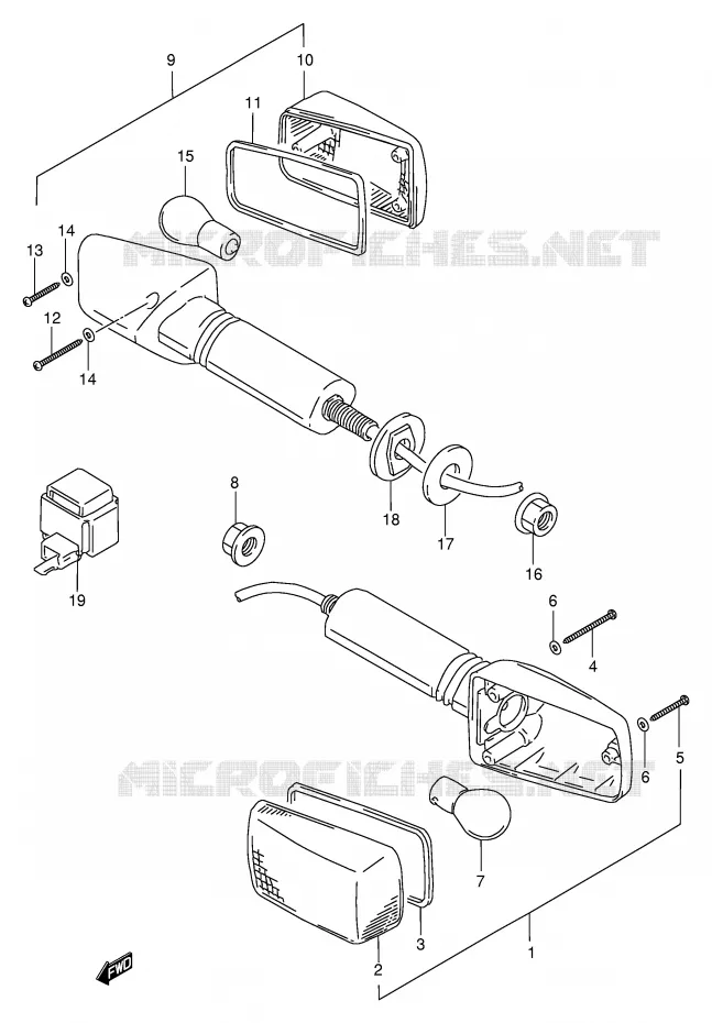 INDICATOREN (MODELE T/V/W) Suzuki MOTO 1100 GSX-R 1997  GSX-R1100WV(E2)
