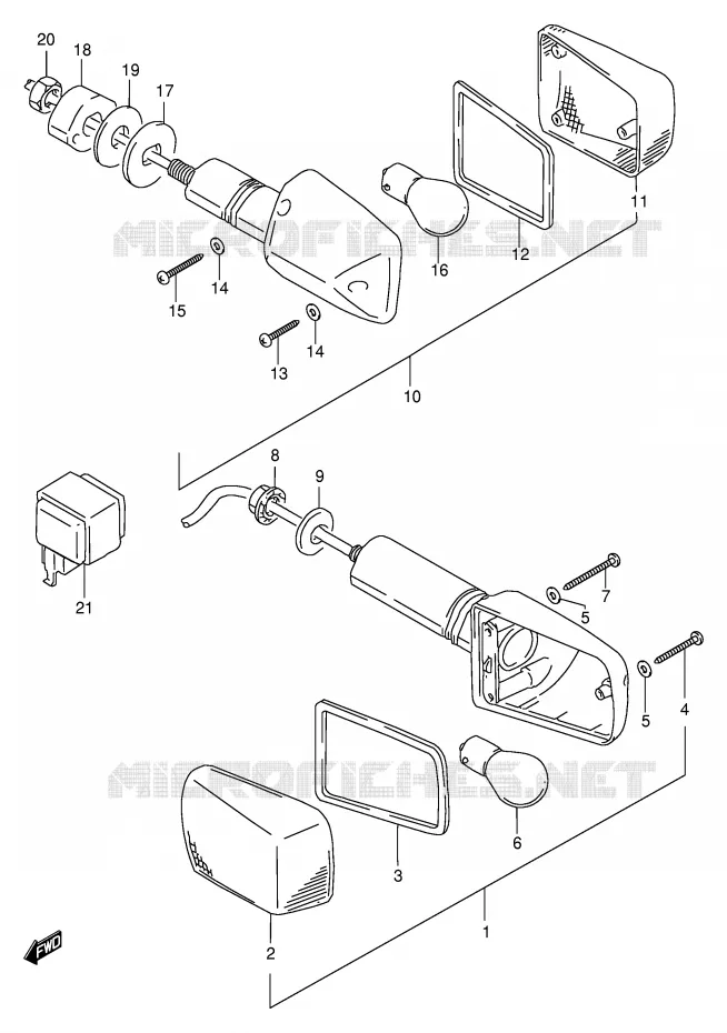 INDICATOREN (MODELE T/V/W/X E17) Suzuki MOTO 600 BANDIT 1996  GSF600UT(E2)