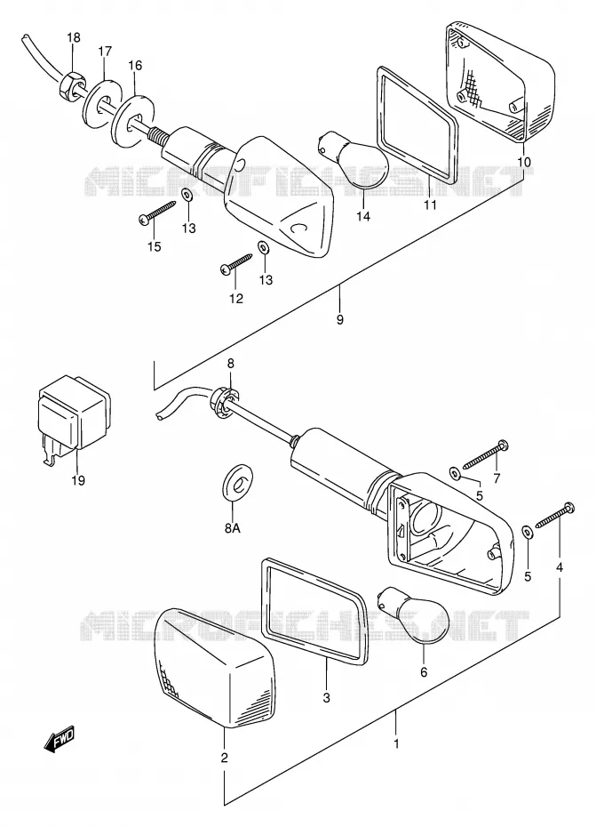INDICATOREN (MODELE T/V/W/X) Suzuki MOTO 600 BANDIT 1997  GSF600UV(E2)