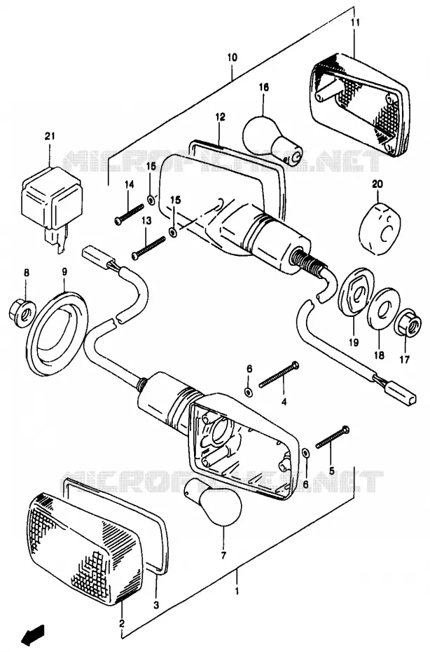 INDICATOREN Suzuki MOTO 1200 BANDIT 1999  GSF1200X/GSF1200SX/GSF1200SAX