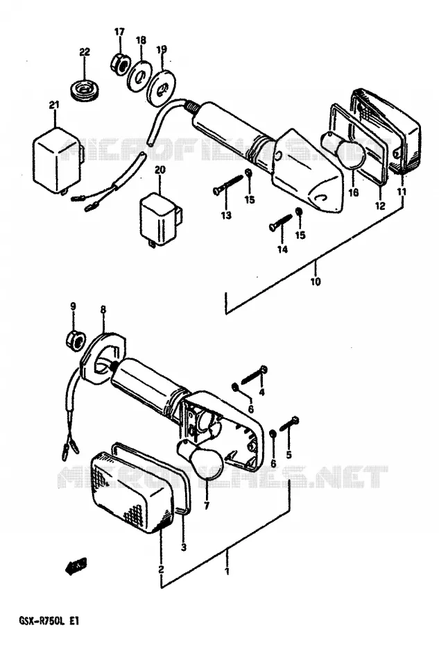 INDICATOREN Suzuki MOTO 750 GSX-R 1989  GSX-R750K(K/L/M)