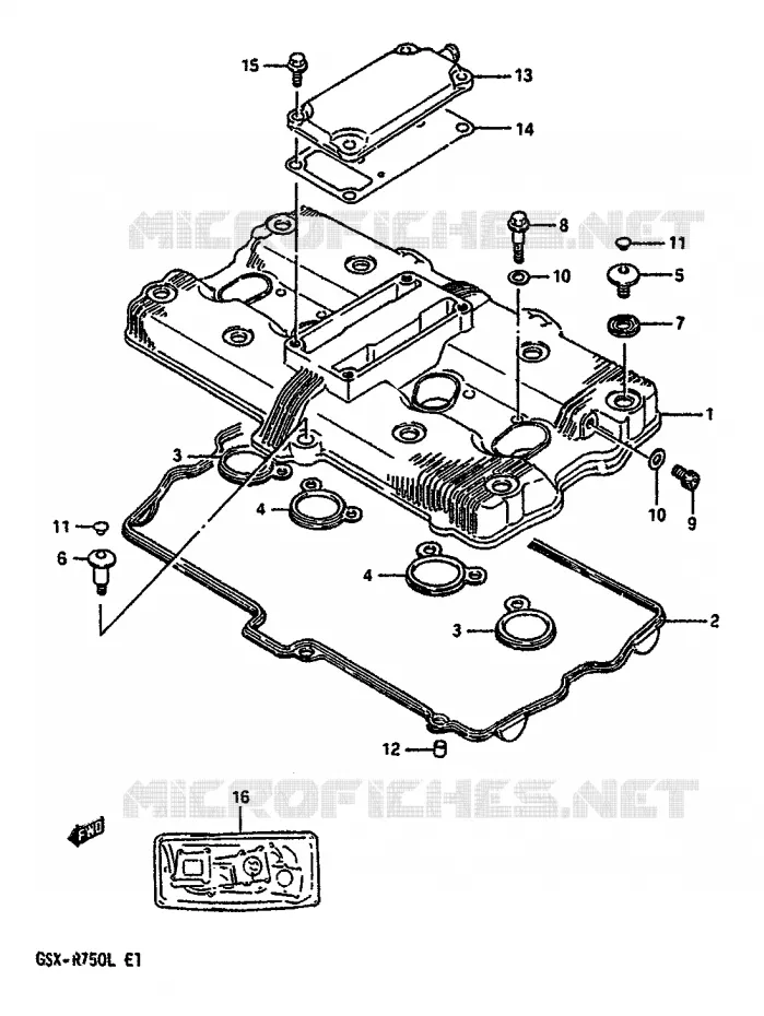 KLEPPENDEKSEL (MODELE J/K) Suzuki MOTO 750 GSX-R 1989  GSX-R750K(K/L/M)