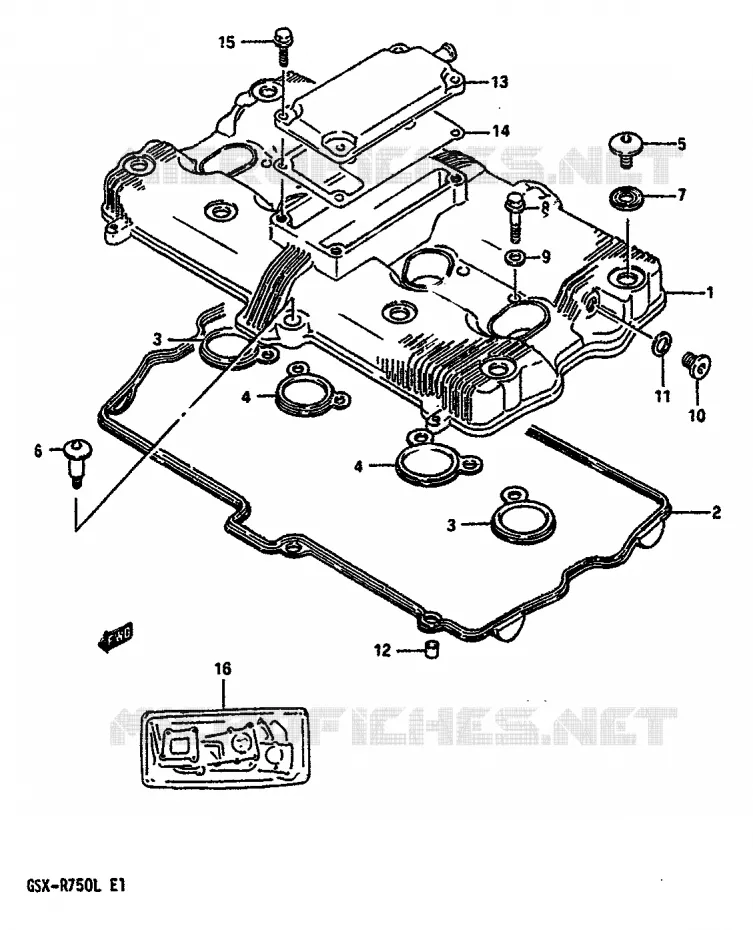 KLEPPENDEKSEL (MODELE L) Suzuki MOTO 750 GSX-R 1989  GSX-R750K(K/L/M)