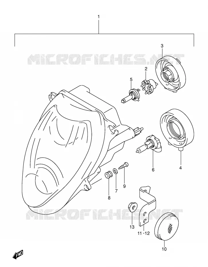 KOPLAMP (E24) Suzuki MOTO 1300 HAYABUSA 2003  GSX1300RU2K3(E2)