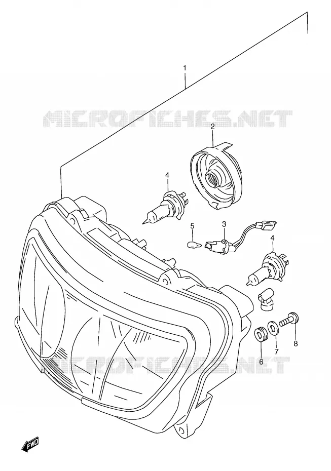 KOPLAMP (E2,E24) Suzuki MOTO 600 GSX-R 1997  GSX-R600V(E2)