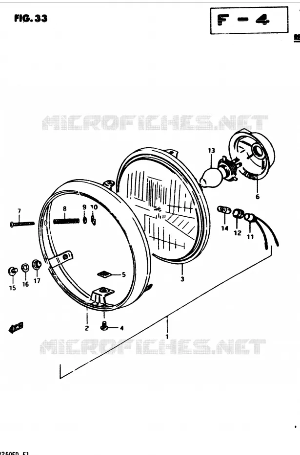 KOPLAMP (E4) Suzuki MOTO 250 GSX 1982  GSX250Z(Z/D)