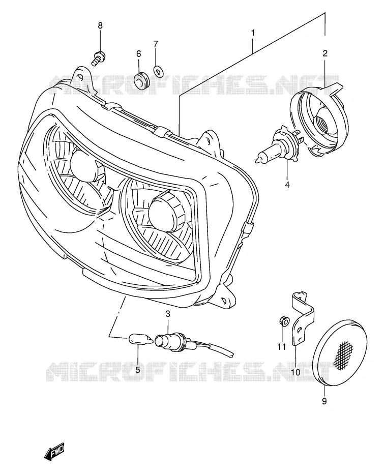KOPLAMP (MODELE S) Suzuki MOTO 1100 GSX-R 1994  GSX-R1100WR(E2)