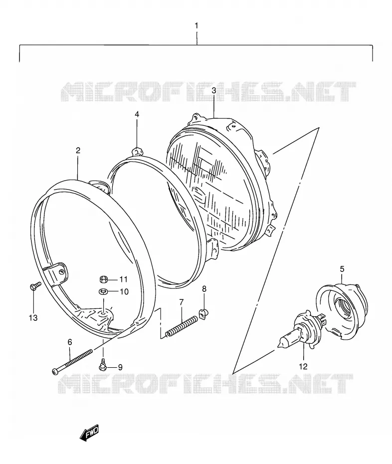 KOPLAMP Suzuki MOTO 400 BANDIT 1997  GSF400VV(E30)