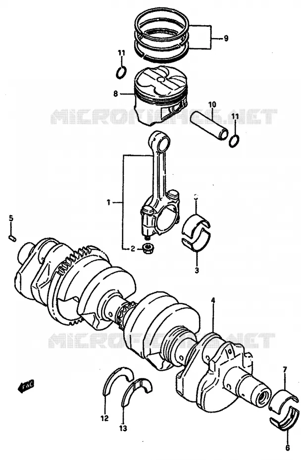KRUKAS Suzuki MOTO 750 GSX-R 1985  GSX-R750F(F/G/H) E34