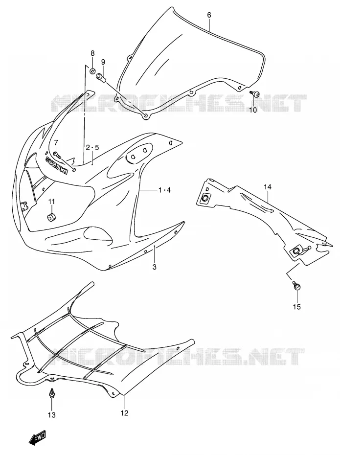 KUIP - ETIKETTEN (MODELE K2) Suzuki MOTO 600 GSX-R 2003  GSX-R600UZK3(E2)