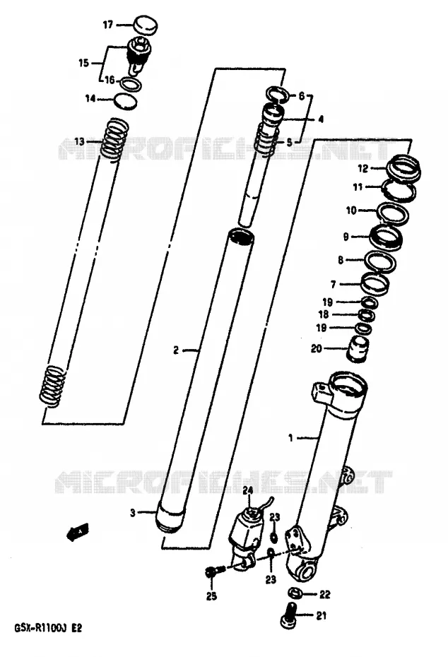 LINKS SCHOKDEMPER Suzuki MOTO 1100 GSX-R 1986  GSX-R1100G(G/H/J)