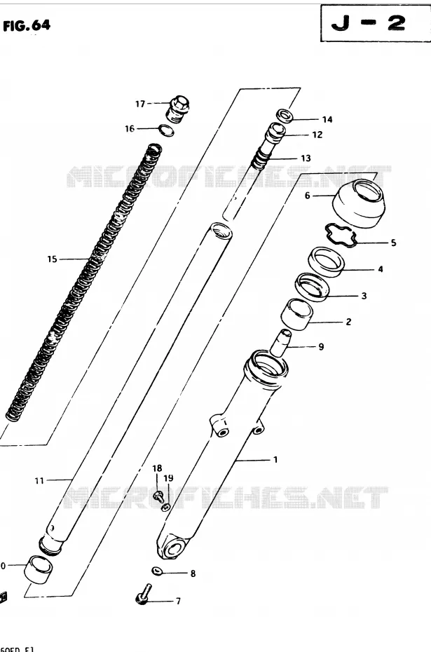 LINKS VOORVORK  Suzuki MOTO 250 GSX 1983  GSX250D(Z/D)