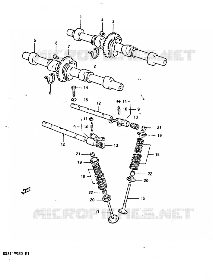 NOKKENAS - VALVES (MODELE D) Suzuki MOTO 1100 GSX 1983  GSX1100D(Z/D)