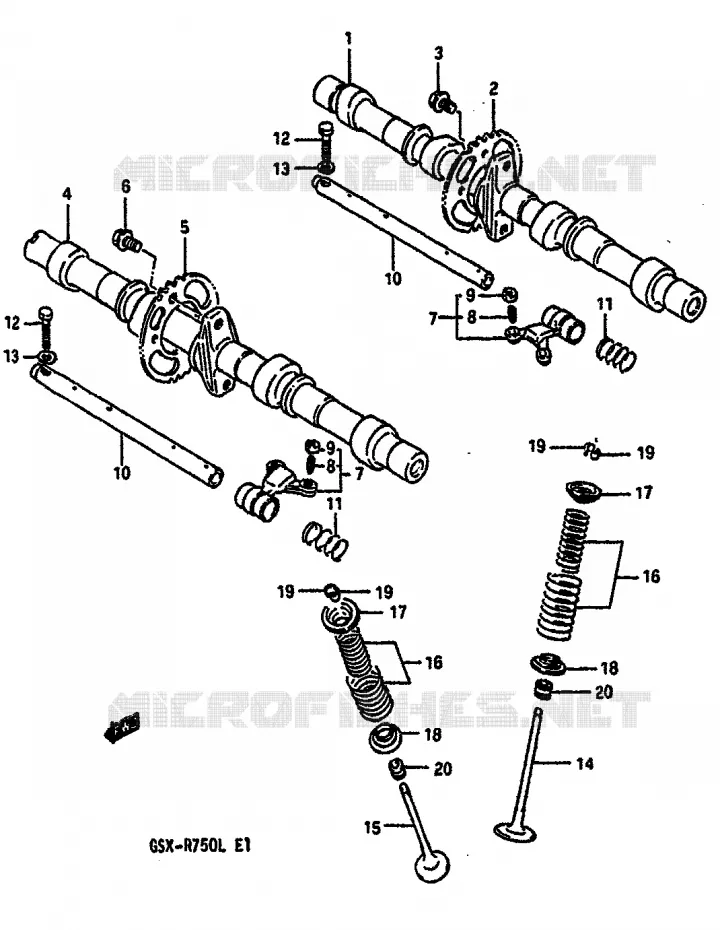 NOKKENAS - VALVES (MODELE J/K) Suzuki MOTO 750 GSX-R 1988  GSX-R750J(J/K/L)