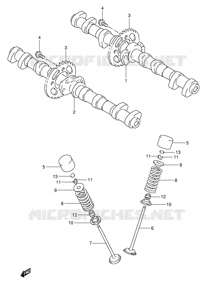 NOKKENAS - VALVES Suzuki MOTO 1100 GSX-R 1998  GSX-R1100WW(E2)