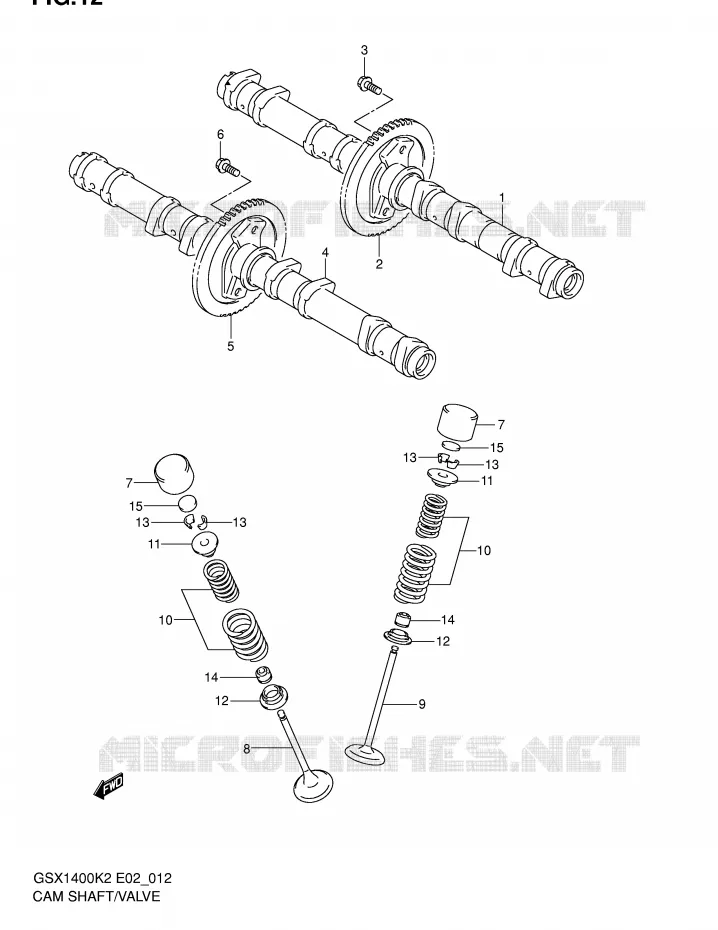 NOKKENAS - VALVES Suzuki MOTO 1400 GSX 2004  GSX1400U1K4(E2)