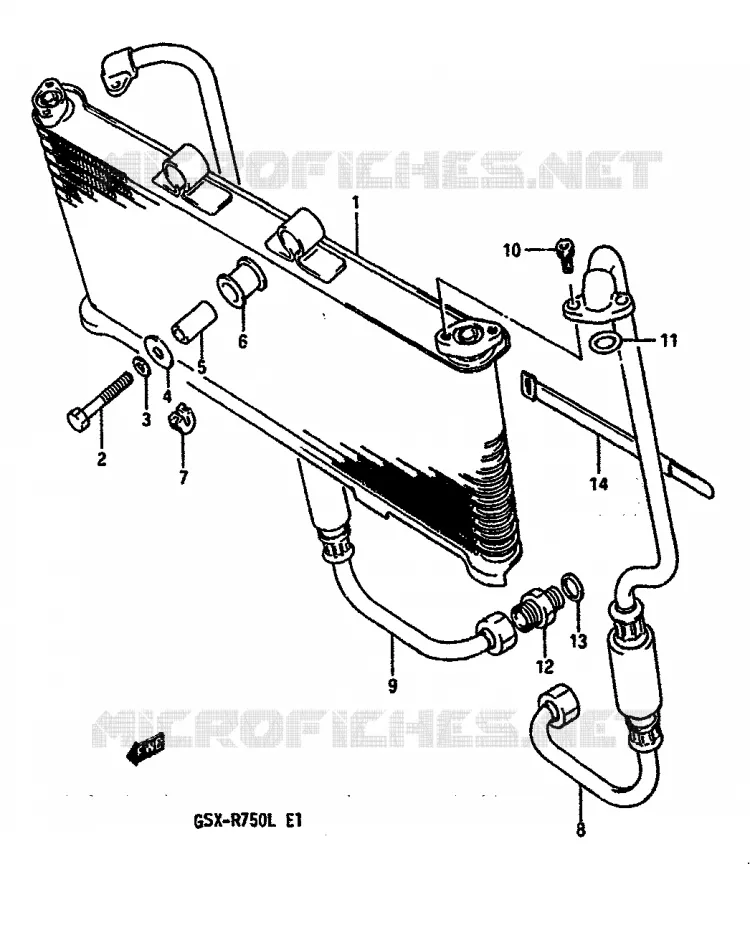 OLIE KOELER (MODELE J/K) Suzuki MOTO 750 GSX-R 1988  GSX-R750J(J/K/L)