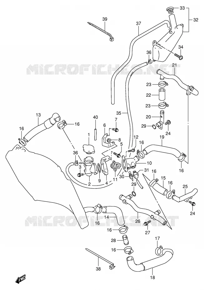 RADIATOR SLANG (MODELE P/R) Suzuki MOTO 1100 GSX-R 1995  GSX-R1100WSKS(E2)