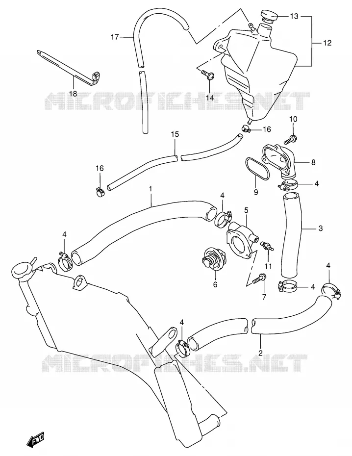 RADIATOR SLANG (MODELE T/V) Suzuki MOTO 750 GSX-R 1999  GSX-R750X(E2)